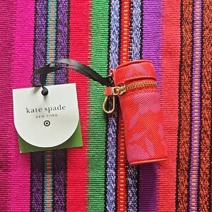 kate spade Canvas Classic Rose Lipstick Bag Charm